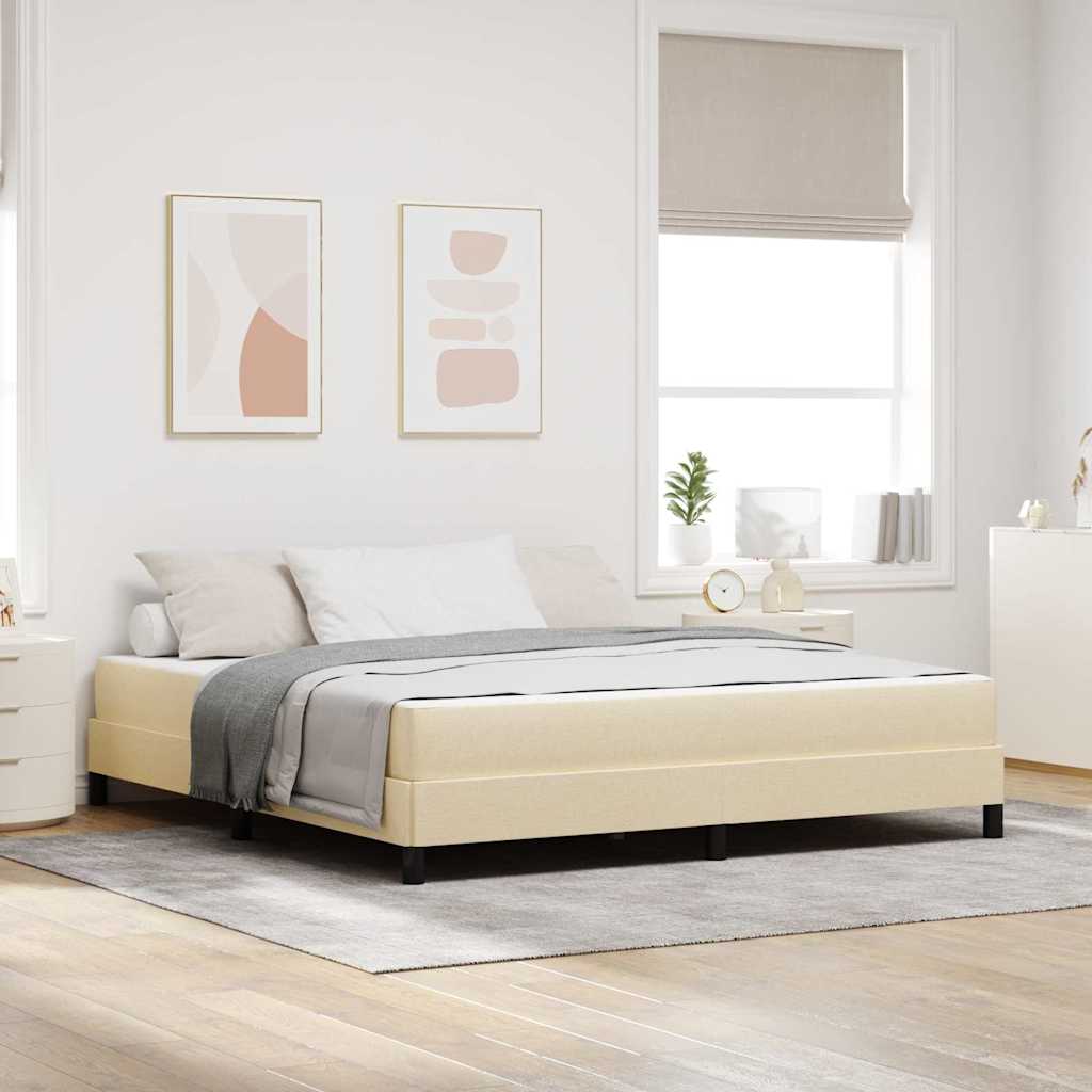 Boxspringbed met matras Crème 180 x 200 cm Stof is nu te koop bij PeponiXL, paradijselijk wonen!