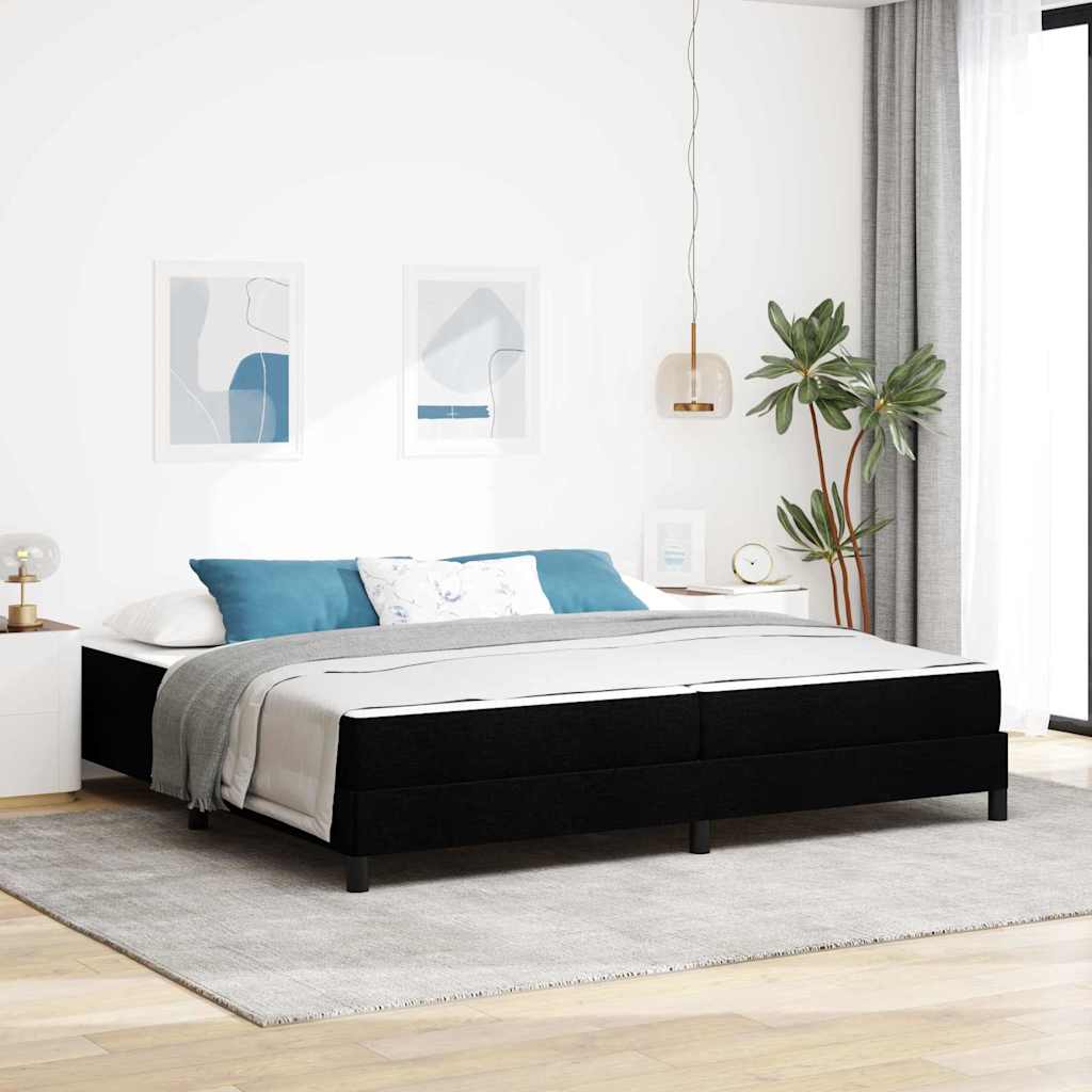 Boxspringbed met matras Zwart 200 x 200 cm Stof is nu te koop bij PeponiXL, paradijselijk wonen!