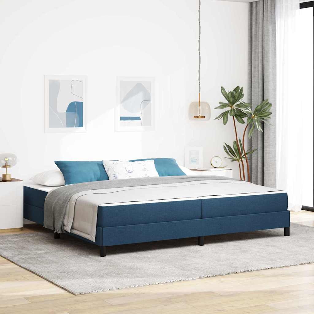 Boxspringbed met matras Blauw 200 x 200 cm Stof is nu te koop bij PeponiXL, paradijselijk wonen!