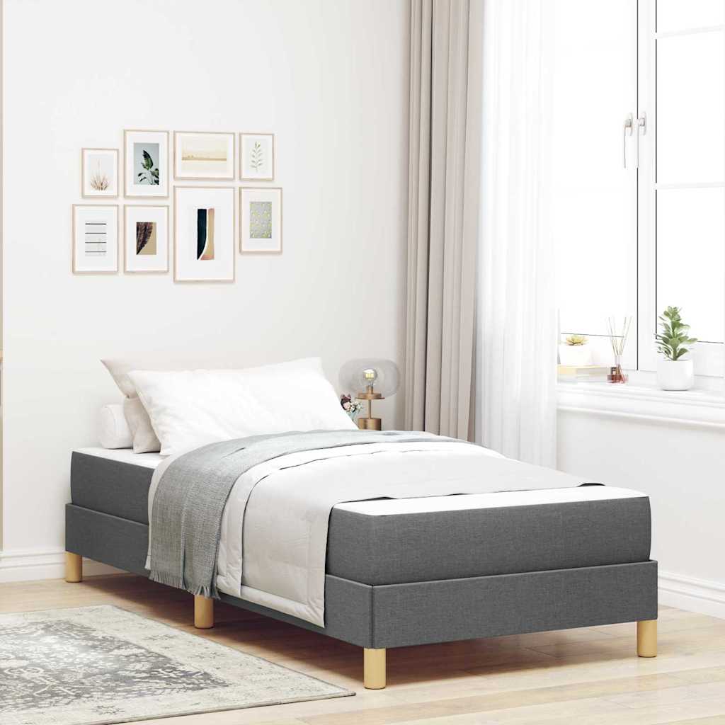 Boxspringbed met matras Donkergrijs 90 x 190 cm Stof is nu te koop bij PeponiXL, paradijselijk wonen!