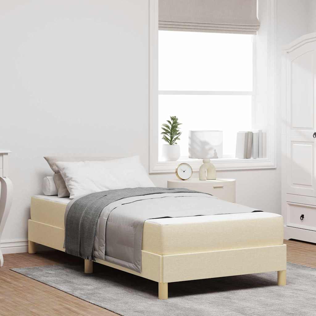 Boxspringbed met matras Crème 90 x 190 cm Stof is nu te koop bij PeponiXL, paradijselijk wonen!
