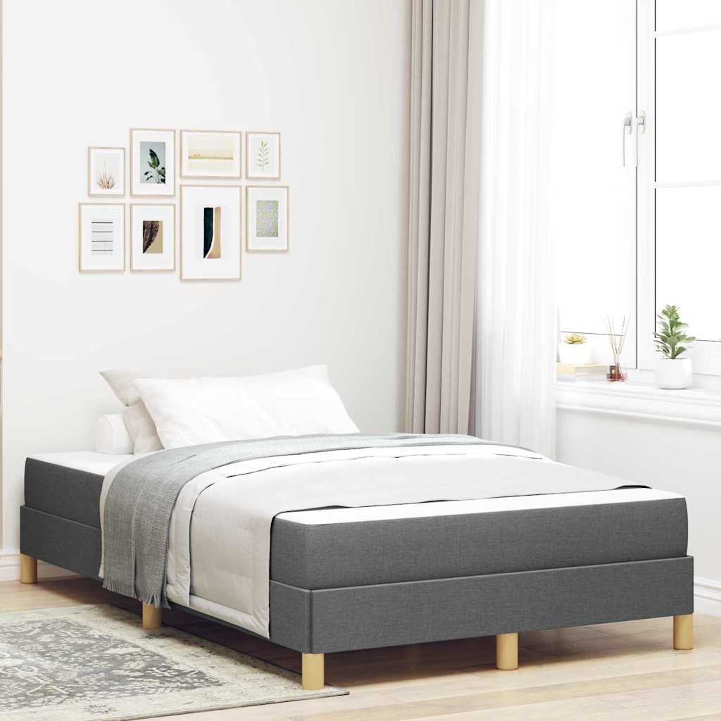 Boxspringbed met matras Donkergrijs 120 x 190 cm Stof is nu te koop bij PeponiXL, paradijselijk wonen!