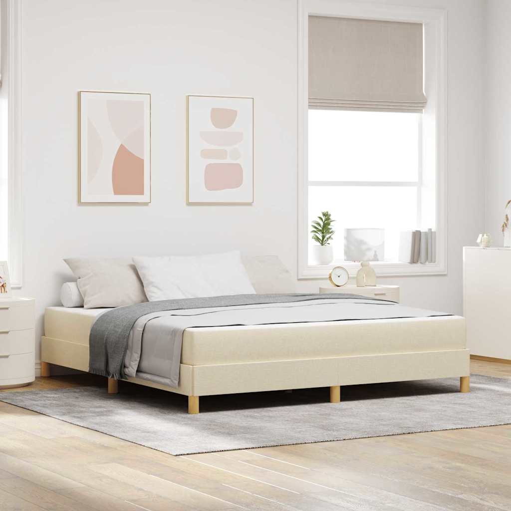 Boxspringbed met matras Crème 180 x 200 cm Stof is nu te koop bij PeponiXL, paradijselijk wonen!
