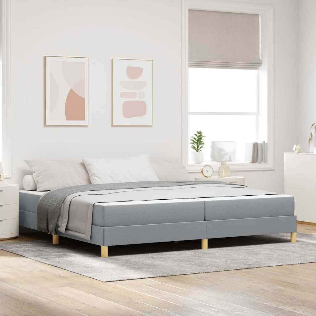 Boxspringbed met matras Lichtgrijs 200 x 200 cm Stof is nu te koop bij PeponiXL, paradijselijk wonen!