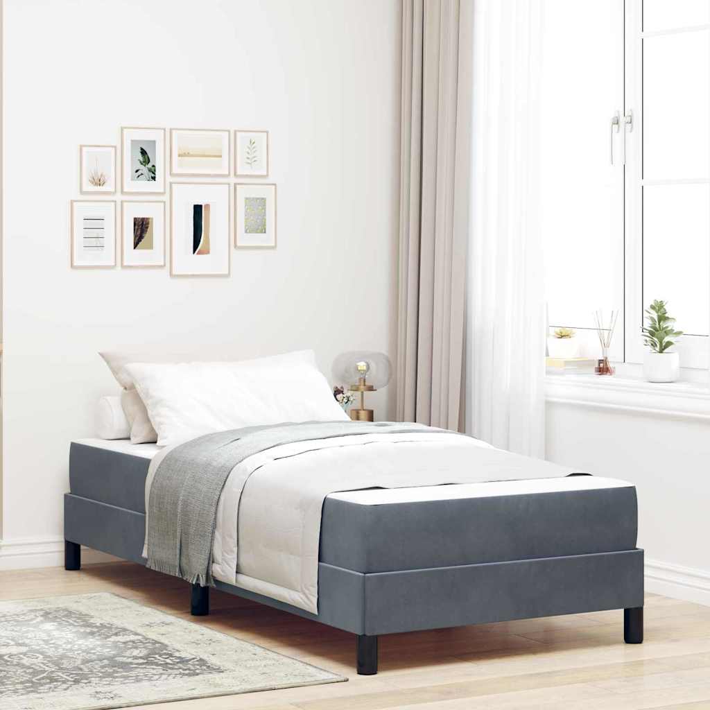 Boxspringbed met matras Donkergrijs 90 x 190 cm Stof is nu te koop bij PeponiXL, paradijselijk wonen!