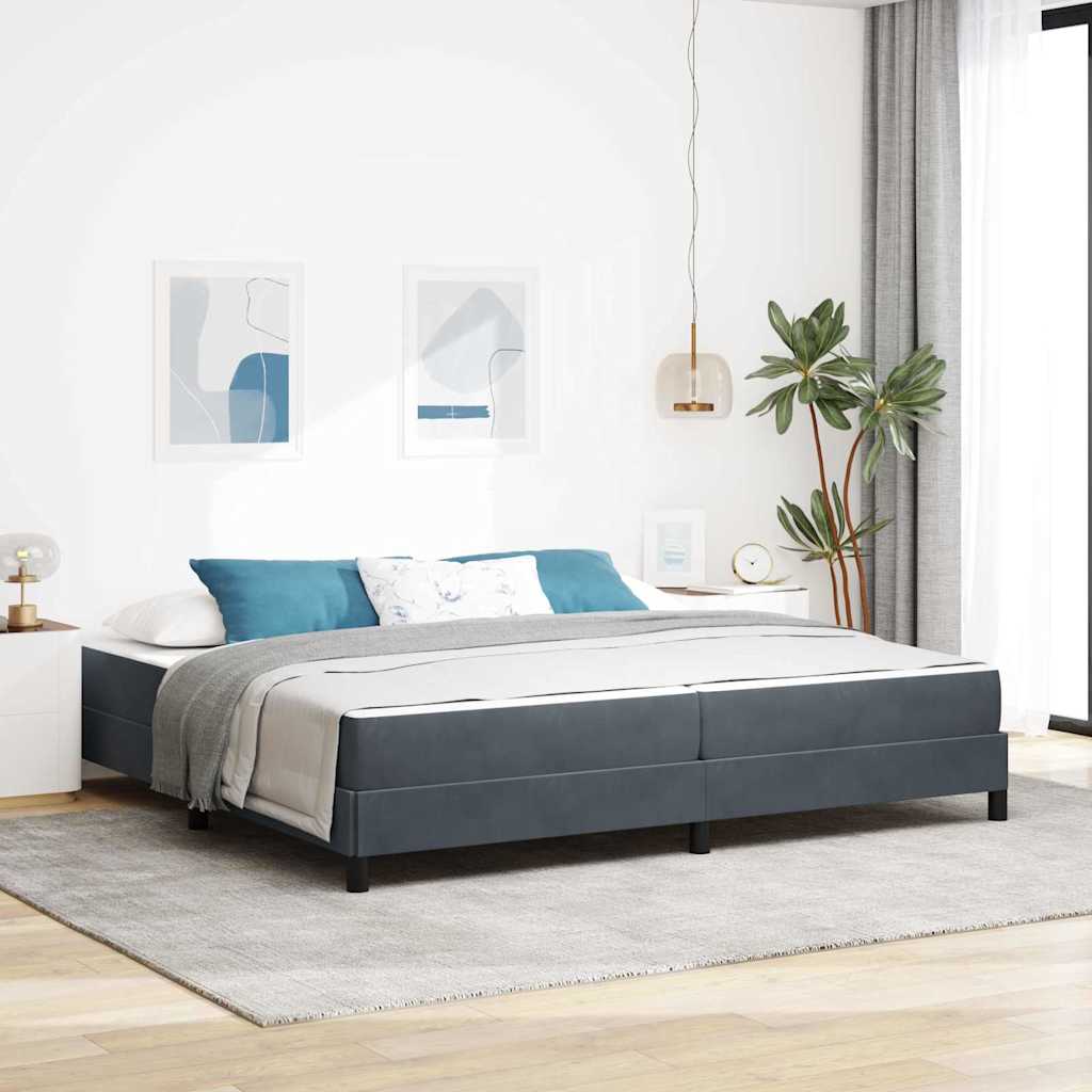 Boxspringbed met matras Donkergrijs 200 x 200 cm Stof is nu te koop bij PeponiXL, paradijselijk wonen!