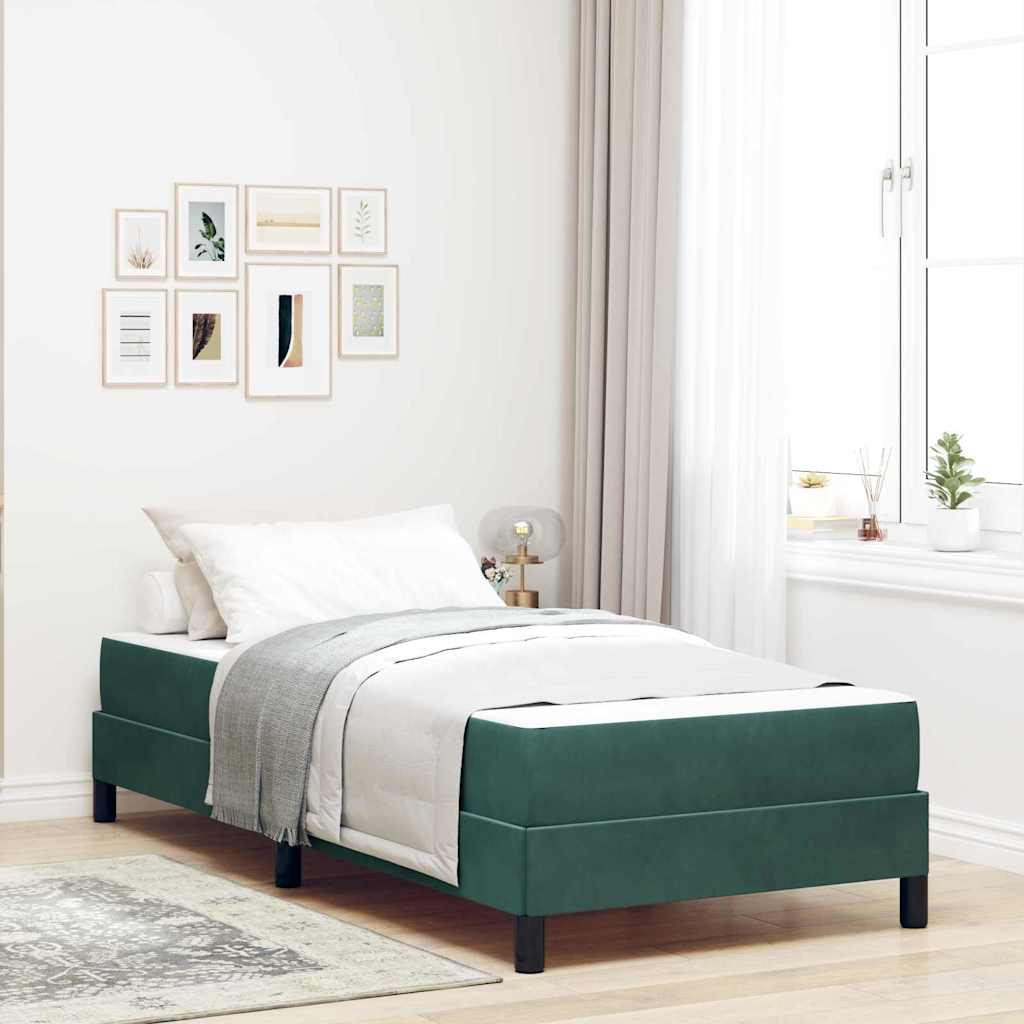 Boxspringbed met matras Donkergroen 80 x 220 cm Stof is nu te koop bij PeponiXL, paradijselijk wonen!