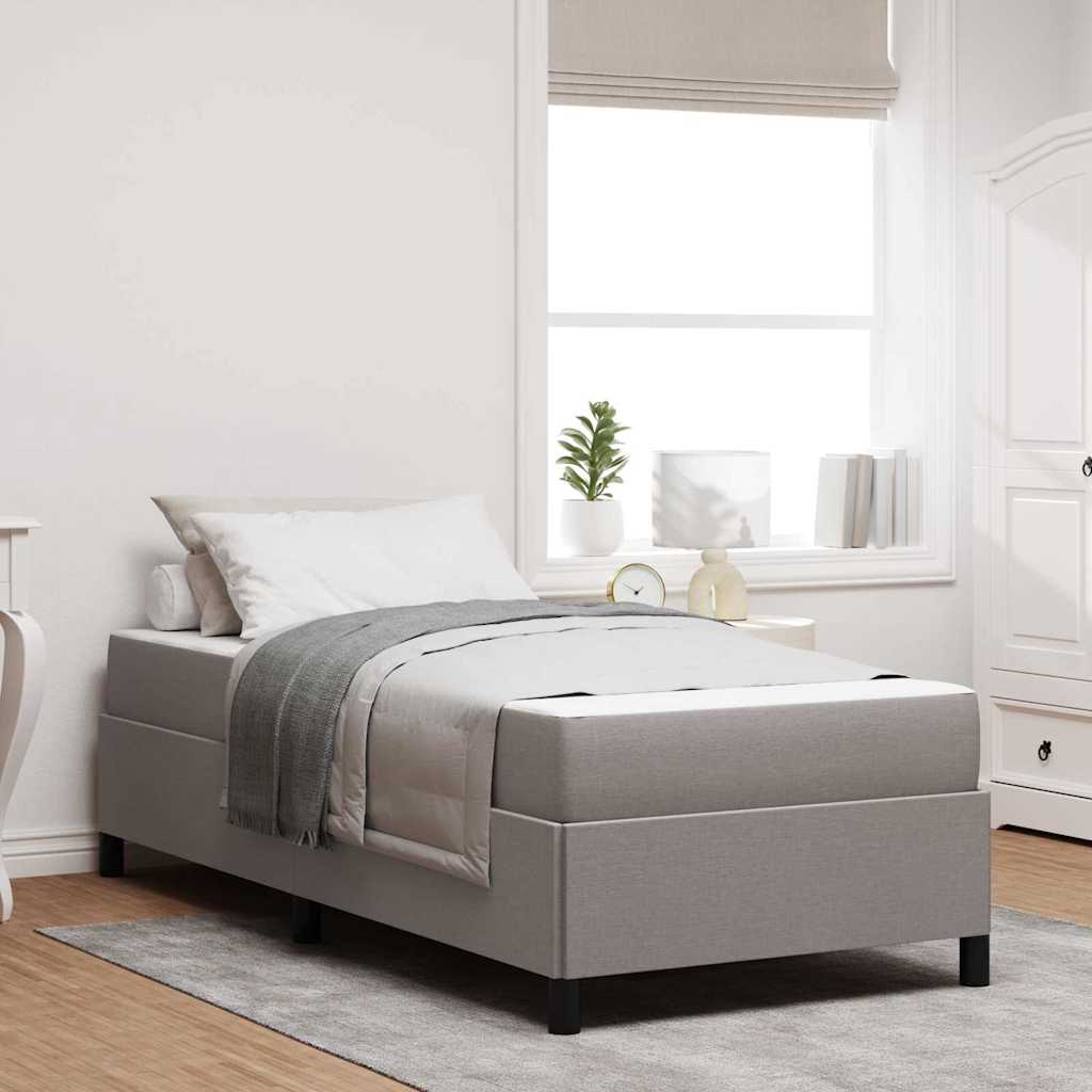Boxspringbed met matras Taupe 90 x 190 cm Stof is nu te koop bij PeponiXL, paradijselijk wonen!