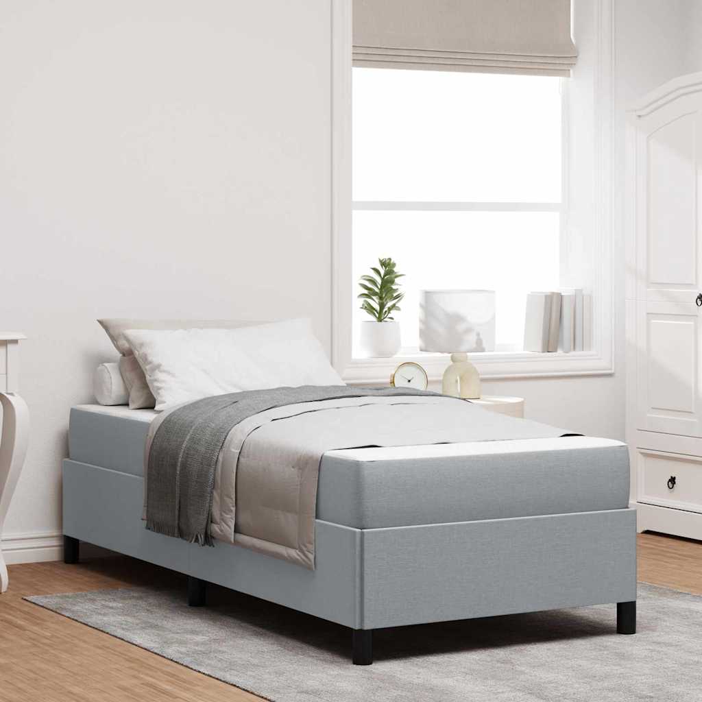 Boxspringbed Lichtgrijs 100 x 200 cm Stof is nu te koop bij PeponiXL, paradijselijk wonen!