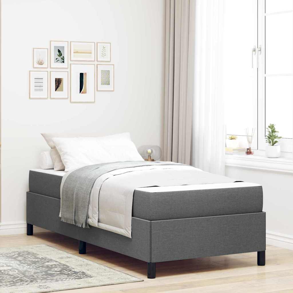 Boxspringbed Donkergrijs 100 x 200 cm Stof is nu te koop bij PeponiXL, paradijselijk wonen!