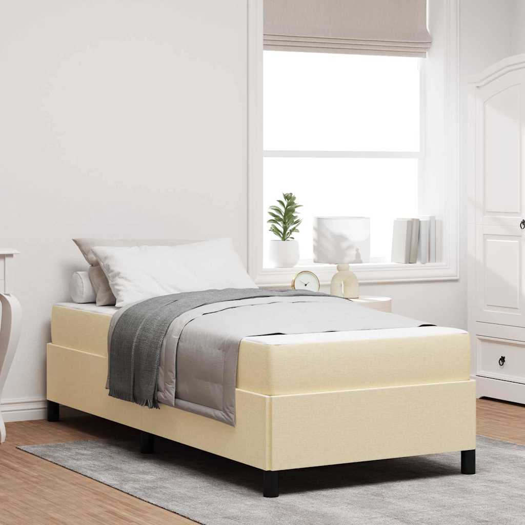 Boxspringbed Crème 100 x 200 cm Stof is nu te koop bij PeponiXL, paradijselijk wonen!