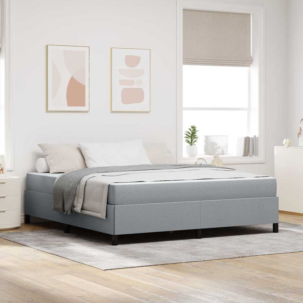 Boxspringbed Lichtgrijs 180 x 200 cm Stof is nu te koop bij PeponiXL, paradijselijk wonen!