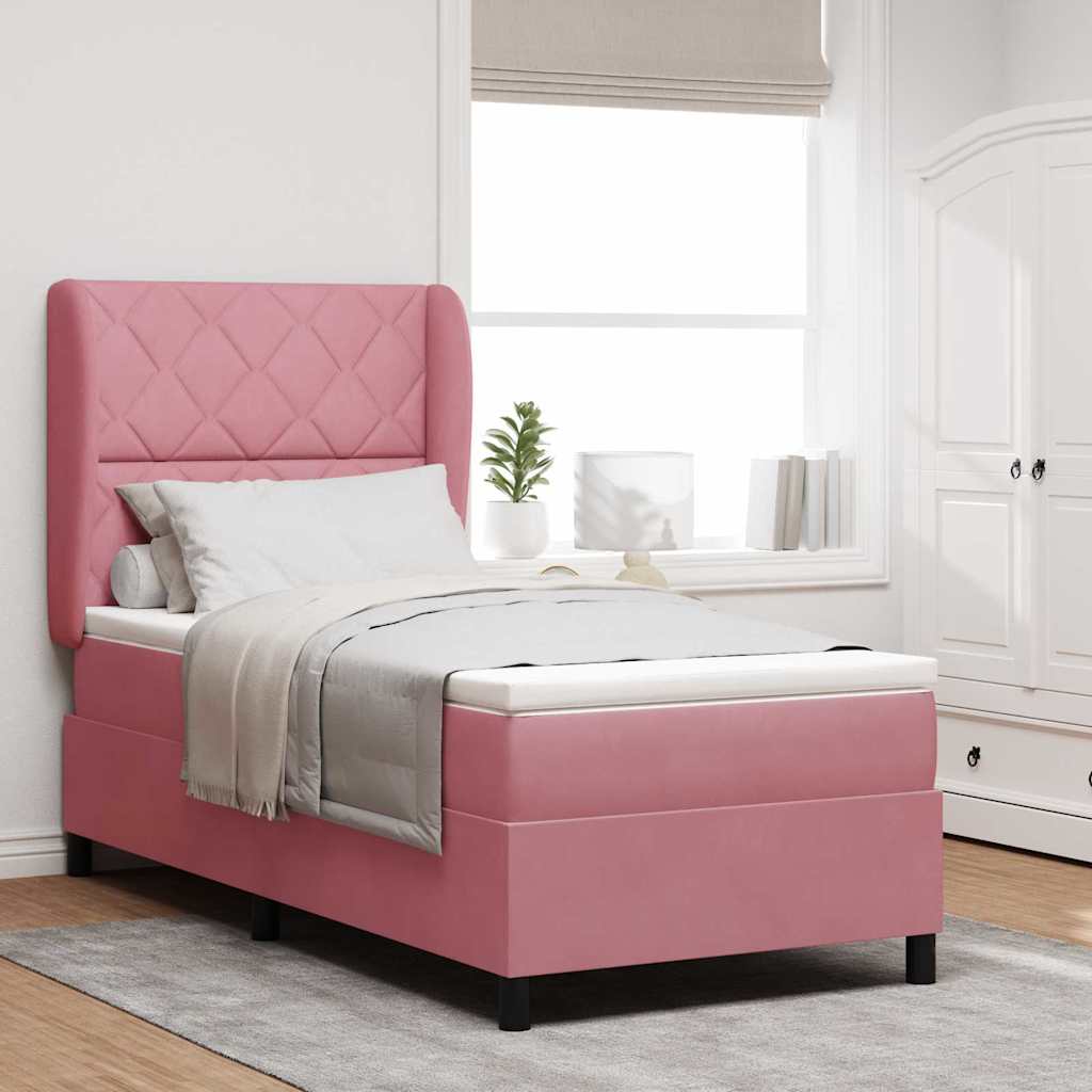 Boxspringbed met hoofdeinde Roze 200 x 100 cm Fluweel is nu te koop bij PeponiXL, paradijselijk wonen!