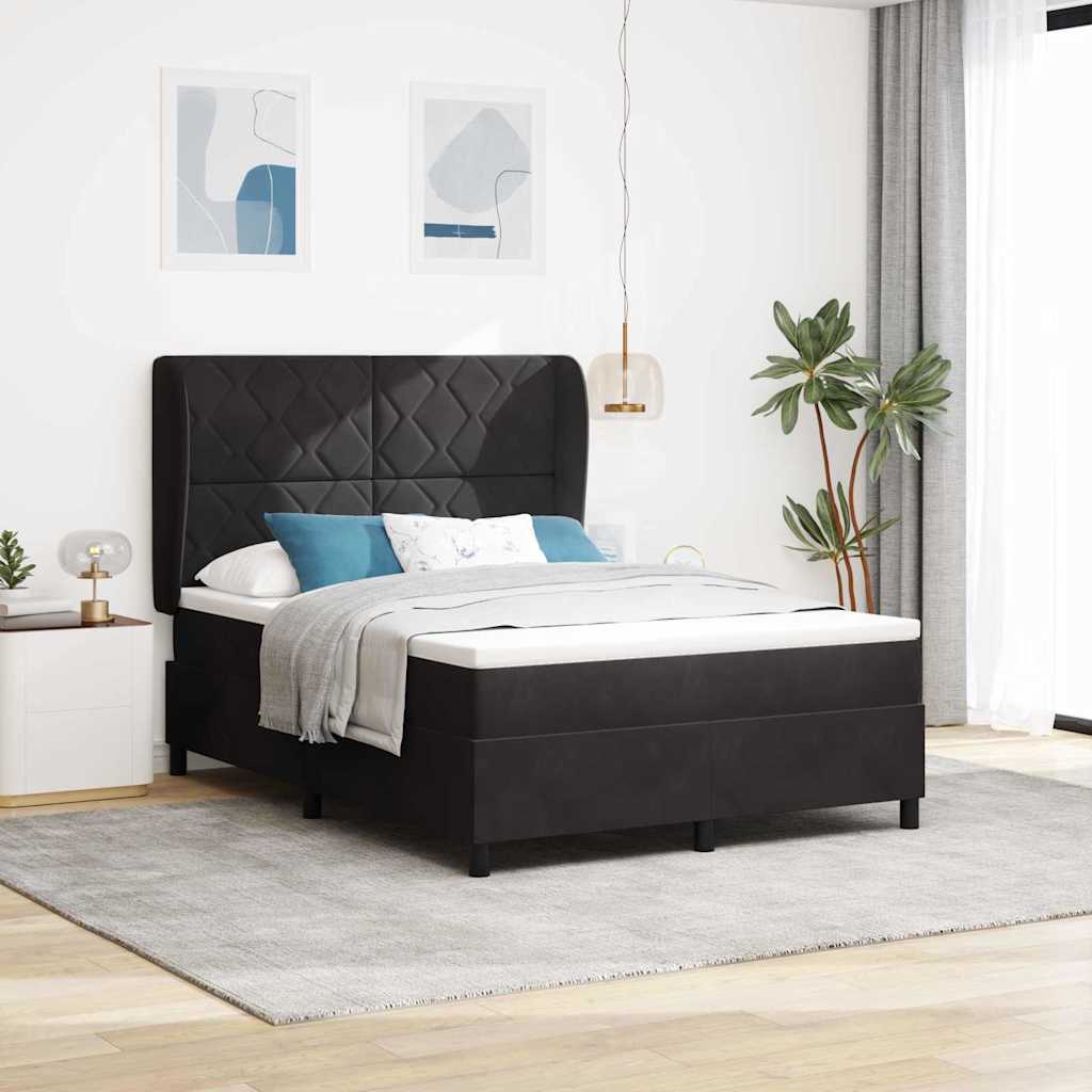 Boxspringbed met hoofdeinde Zwart 200 x 160 cm Fluweel is nu te koop bij PeponiXL, paradijselijk wonen!