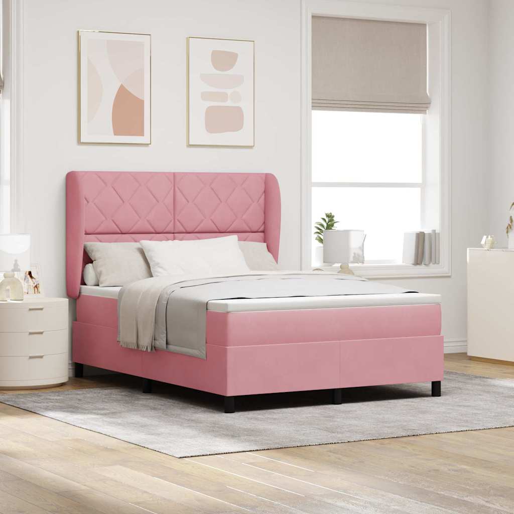 vidaXL Boxspringbed met hoofdeinde Roze 200 x 160 cm Fluweel