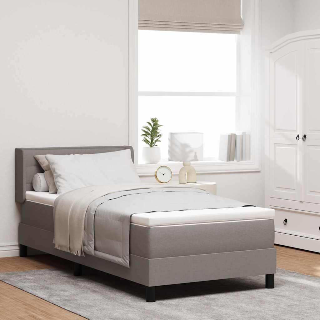 Boxspringbed met hoofdeinde Taupe 200 x 90 cm Stof is nu te koop bij PeponiXL, paradijselijk wonen!