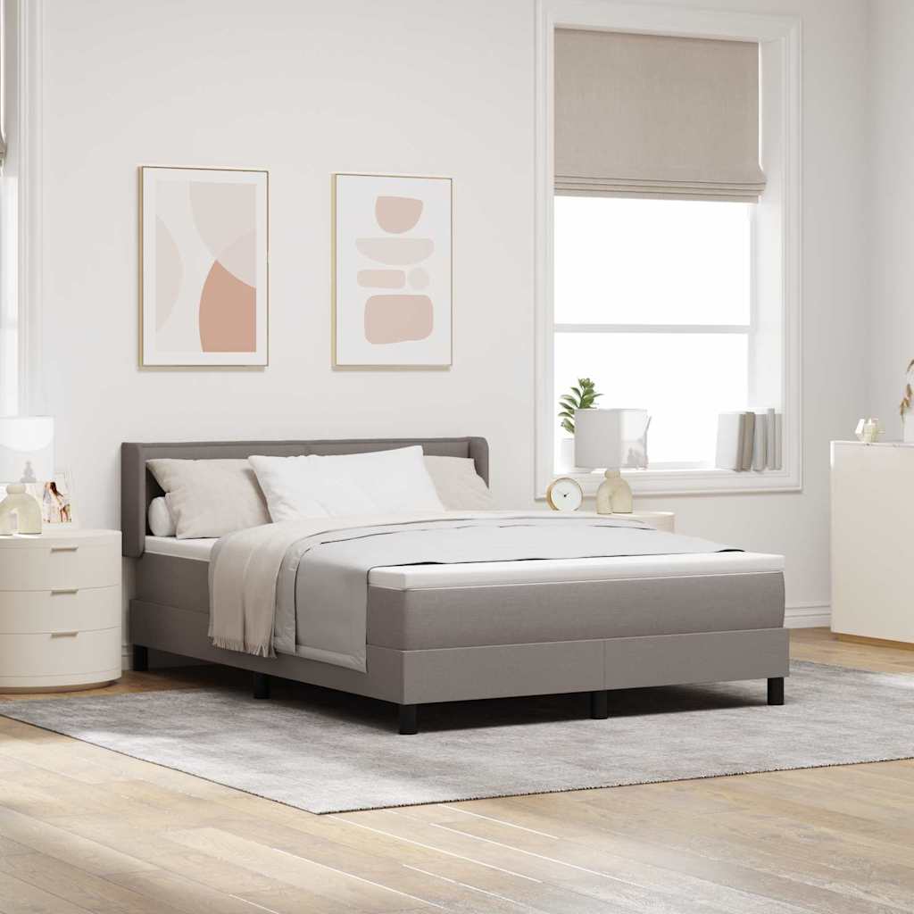 Boxspringbed met hoofdeinde Taupe 190 x 140 cm Stof is nu te koop bij PeponiXL, paradijselijk wonen!