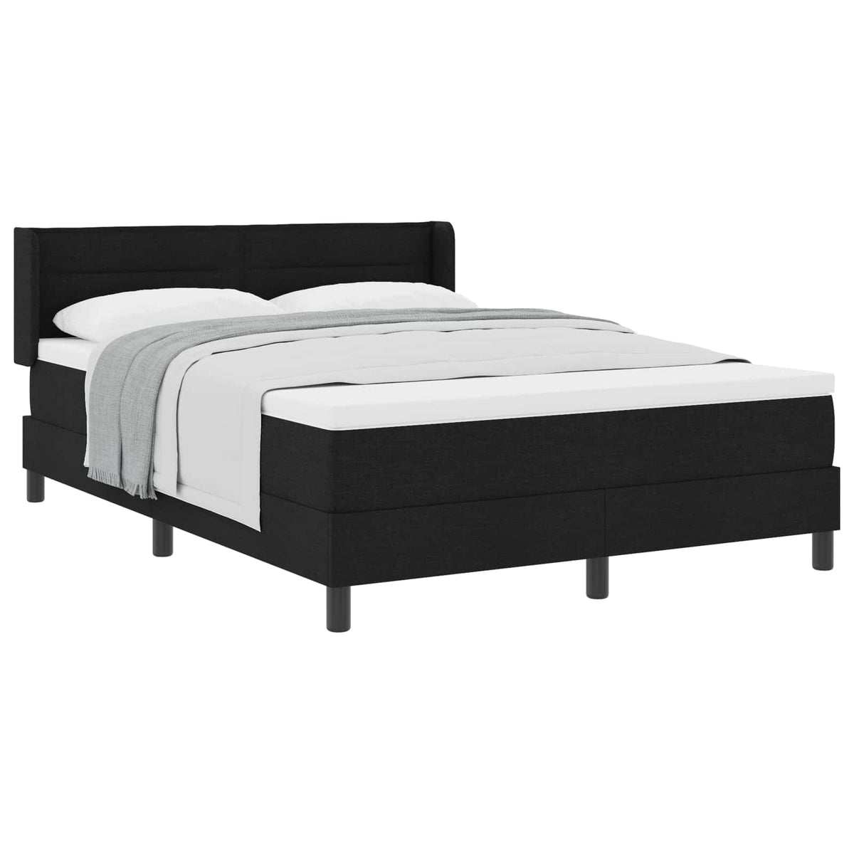 Boxspringbed met hoofdeinde Zwart 200 x 160 cm Stof is nu te koop bij PeponiXL, paradijselijk wonen!