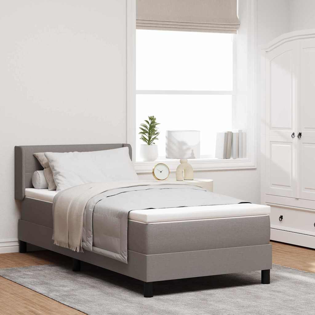 Boxspringbed met hoofdeinde Taupe 200 x 90 cm Stof is nu te koop bij PeponiXL, paradijselijk wonen!