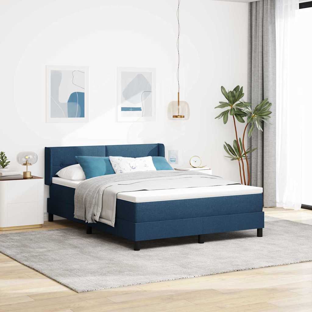 Boxspringbed met hoofdeinde Blauw 200 x 160 cm Stof is nu te koop bij PeponiXL, paradijselijk wonen!