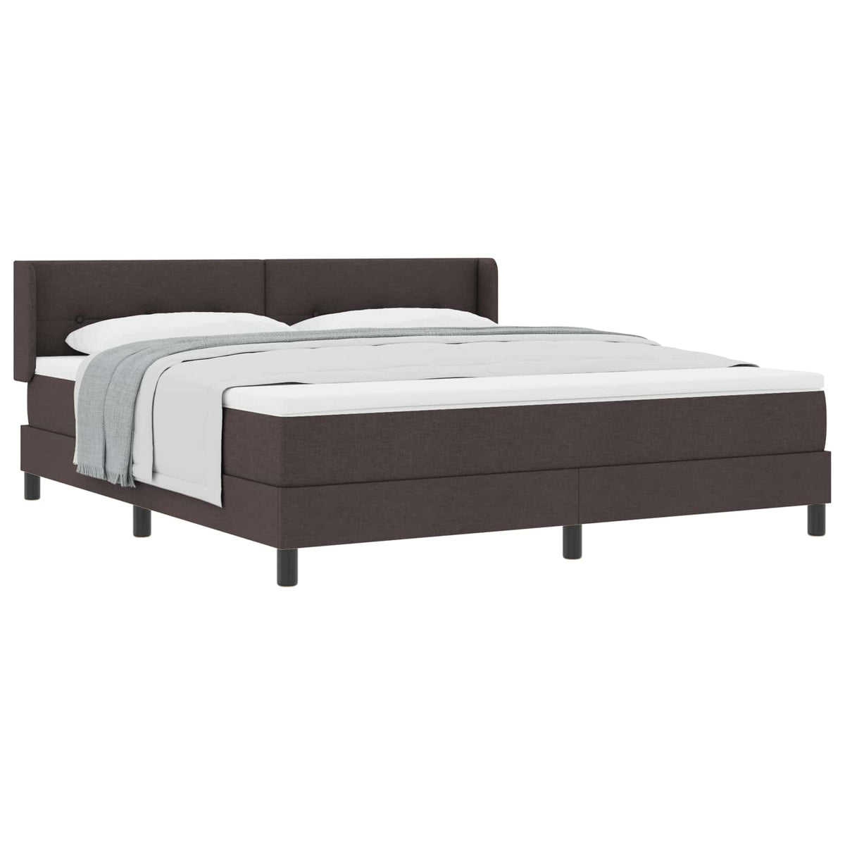 vidaXL Boxspringbed met hoofdeinde Donkerbruin 200 x 180 cm Stof