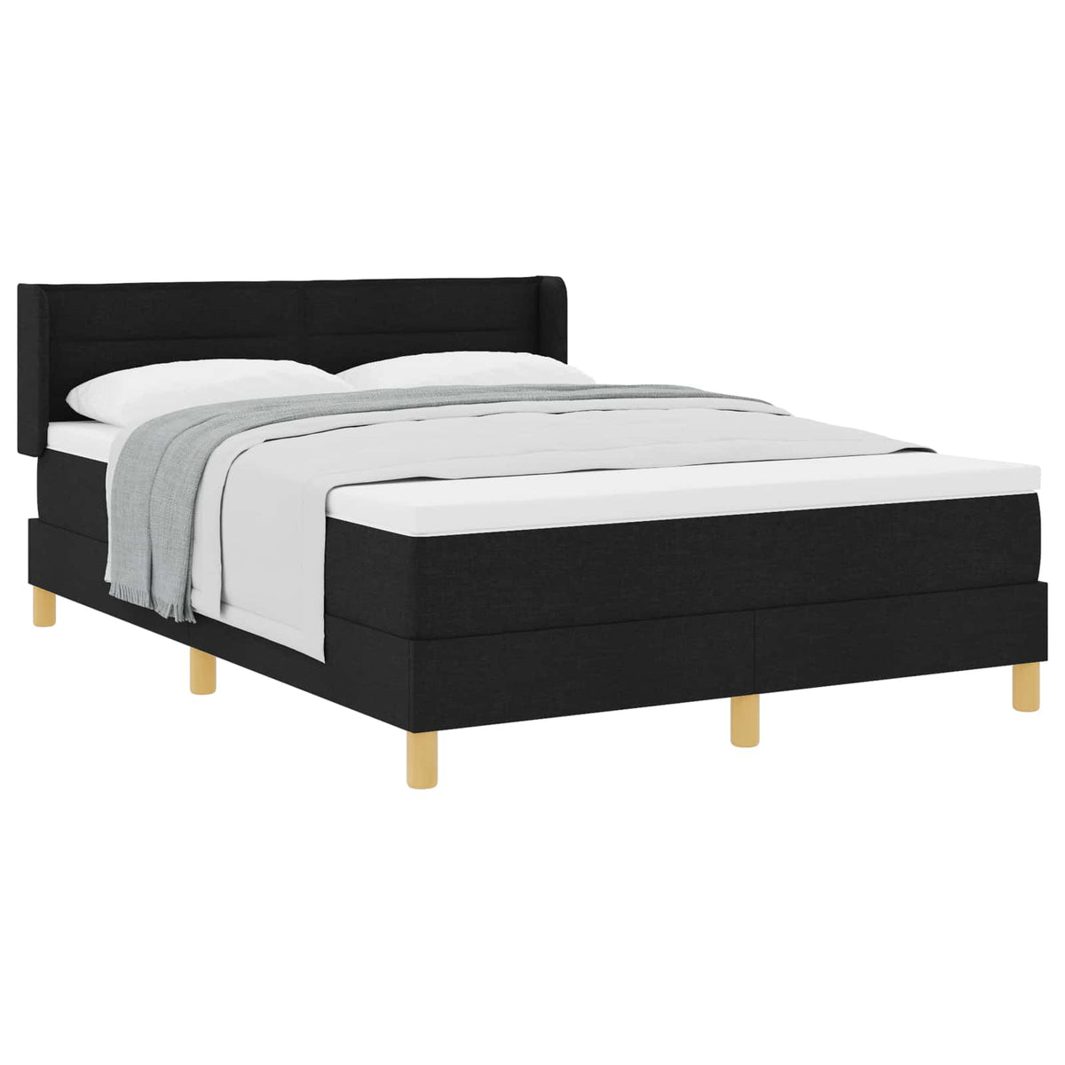 Boxspringbed met matras met hoofdeinde Zwart 200 x 160 cm Stof is nu te koop bij PeponiXL, paradijselijk wonen!