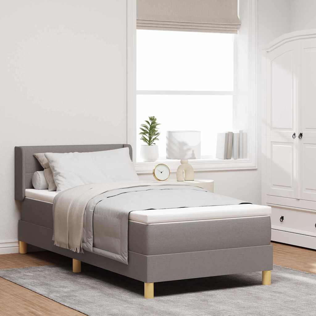 Boxspringbed met hoofdeinde Taupe 190 x 90 cm Stof is nu te koop bij PeponiXL, paradijselijk wonen!
