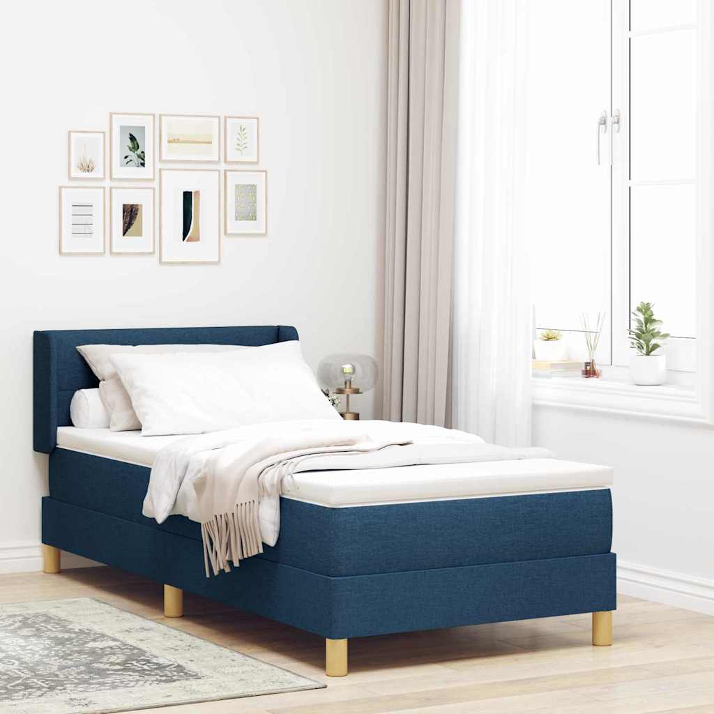 Boxspringbed met matras met hoofdeinde Blauw 190 x 90 cm Stof is nu te koop bij PeponiXL, paradijselijk wonen!