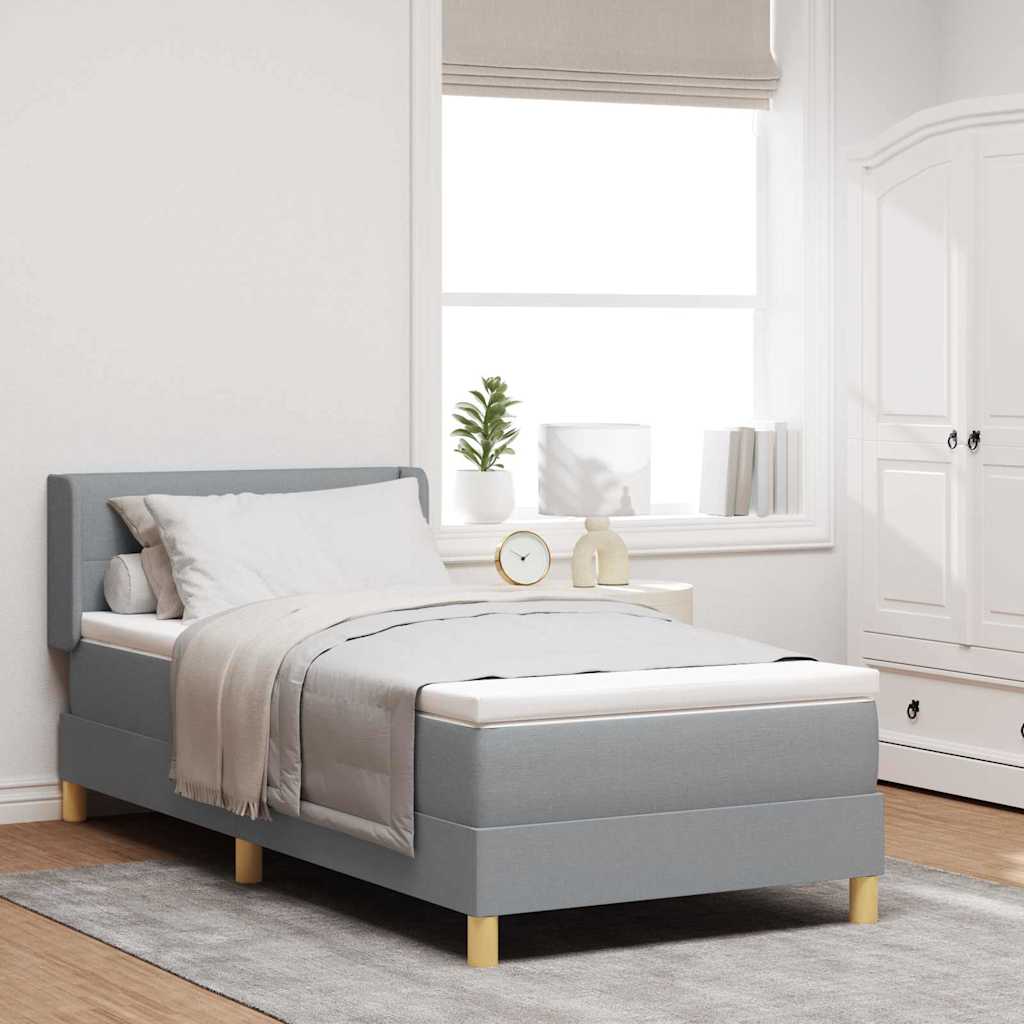 Boxspringbed met matras Lichtgrijs 200 x 100 cm Stof is nu te koop bij PeponiXL, paradijselijk wonen!