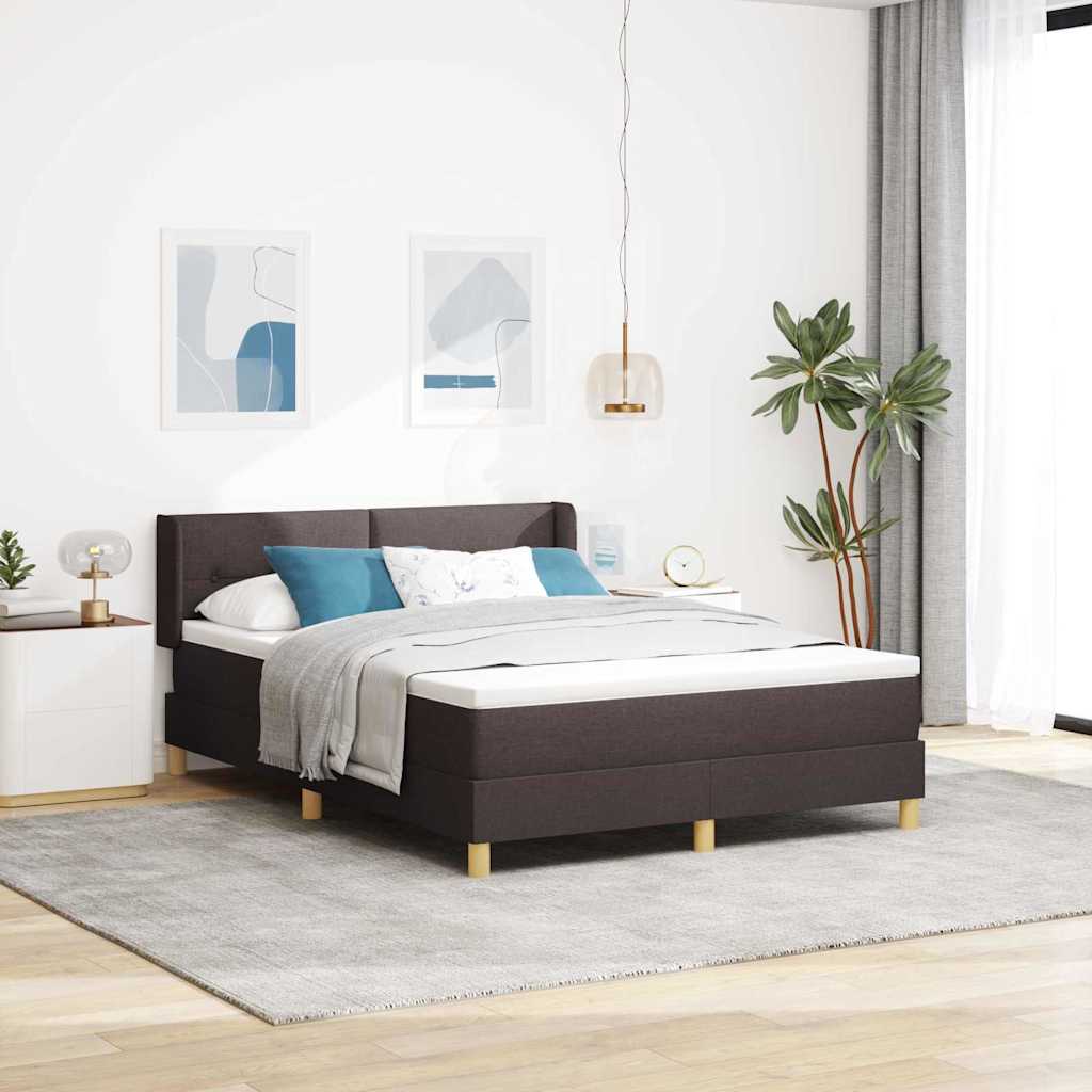 Boxspringbed met matras Donkerbruin 190 x 140 cm Stof is nu te koop bij PeponiXL, paradijselijk wonen!