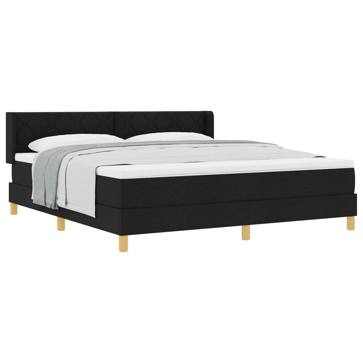 vidaXL Boxspringbed met hoofdeinde Zwart 200 x 180 cm Stof