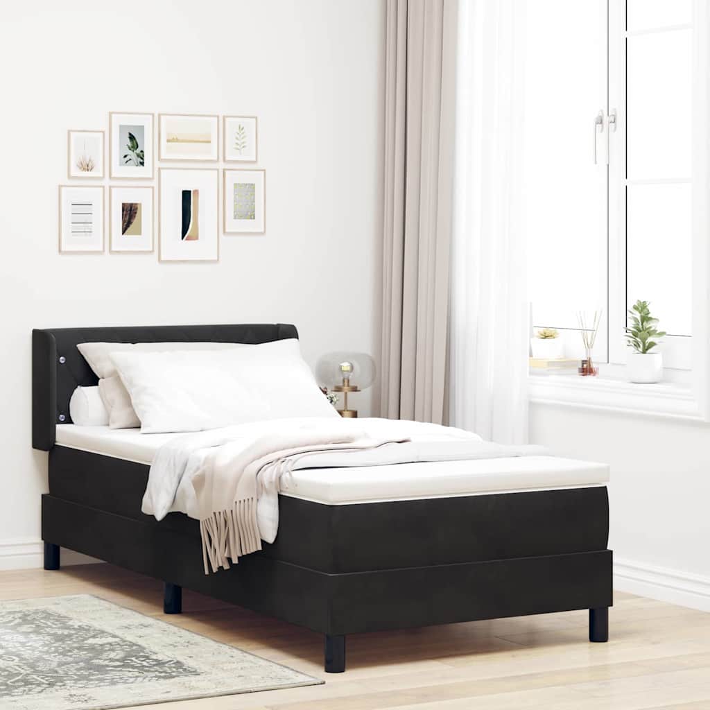 Boxspringbed met hoofdeinde Zwart 190 x 90 cm Fluweel is nu te koop bij PeponiXL, paradijselijk wonen!