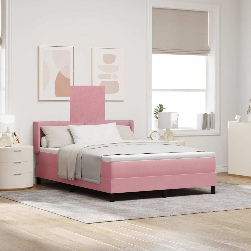 Boxspringbed met hoofdeinde Roze 190 x 140 cm Fluweel is nu te koop bij PeponiXL, paradijselijk wonen!