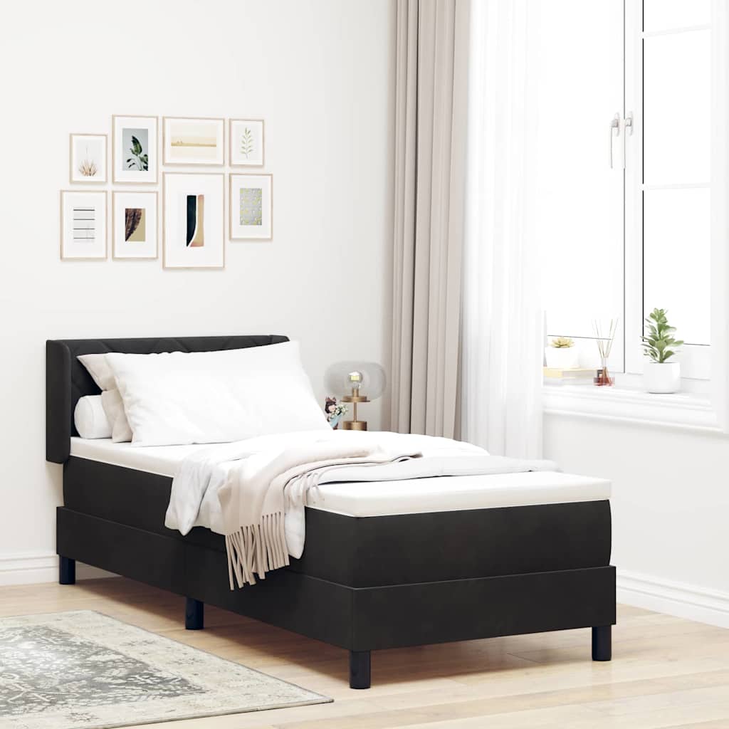 Boxspringbed met hoofdeinde Zwart 200 x 80 cm Fluweel is nu te koop bij PeponiXL, paradijselijk wonen!