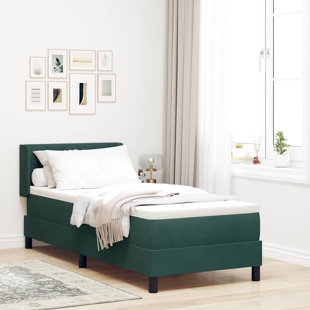 Boxspringbed met hoofdeinde Donkergroen 200 x 80 cm Fluweel is nu te koop bij PeponiXL, paradijselijk wonen!