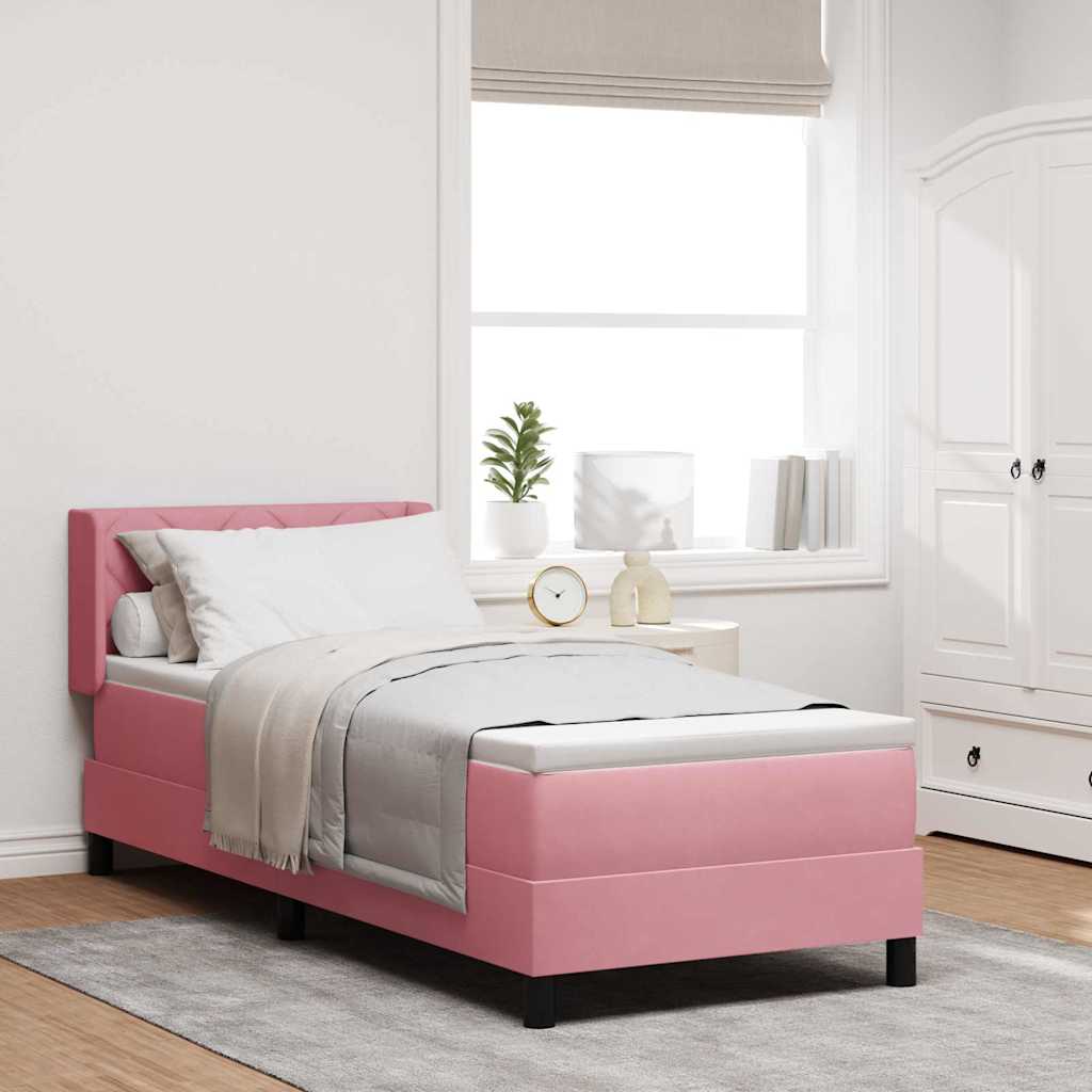 vidaXL Boxspringbed met hoofdeinde Roze 200 x 80 cm Fluweel