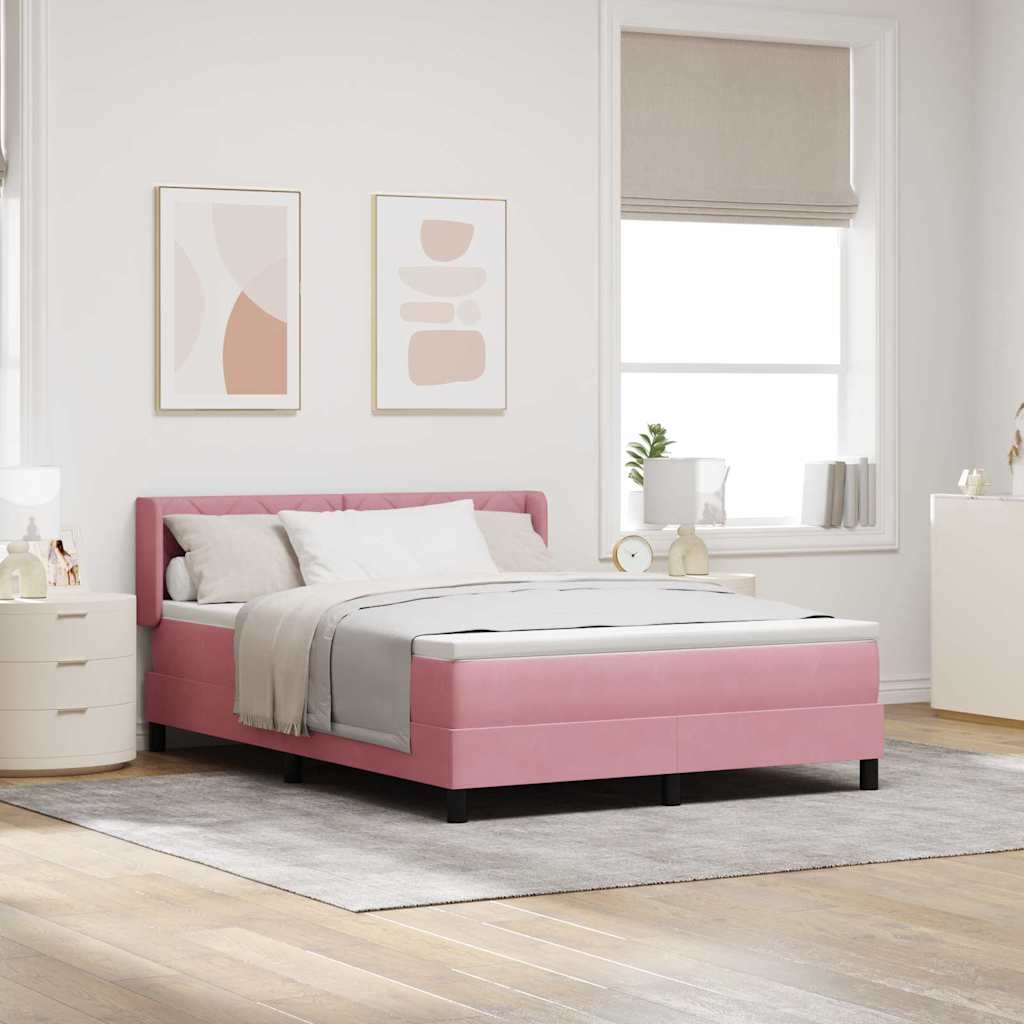 Boxspringbed met hoofdeinde Roze 200 x 140 cm Fluweel is nu te koop bij PeponiXL, paradijselijk wonen!