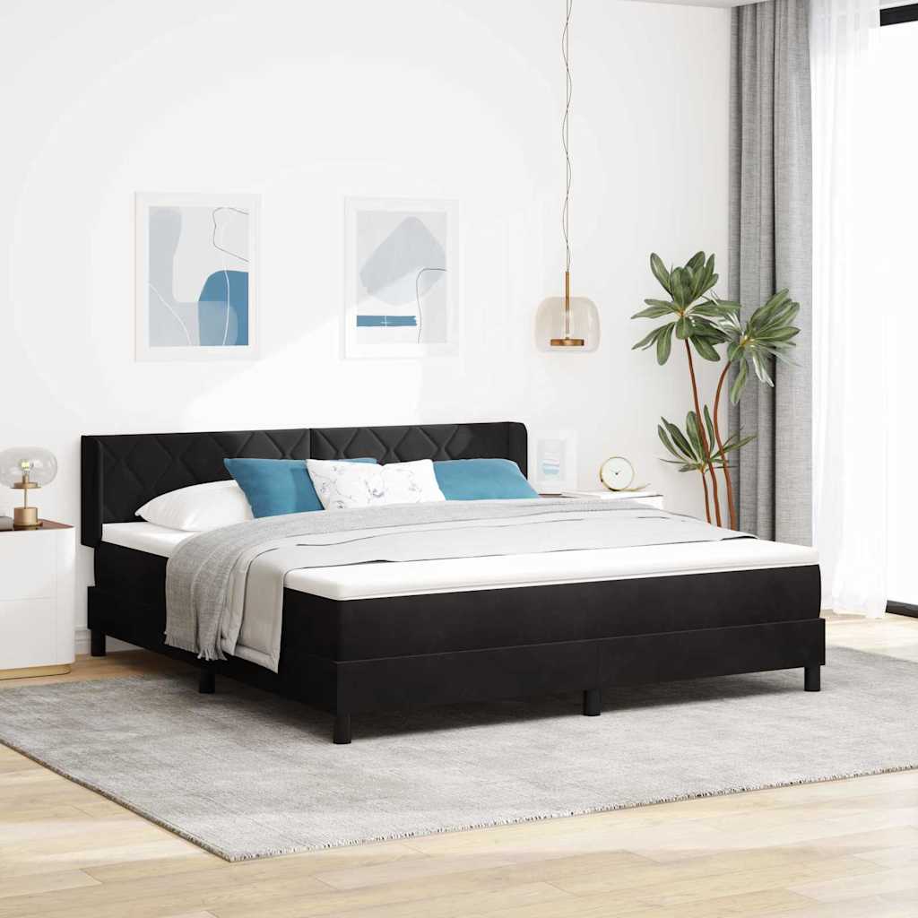 Boxspringbed met hoofdeinde Zwart 200 x 180 cm Fluweel is nu te koop bij PeponiXL, paradijselijk wonen!