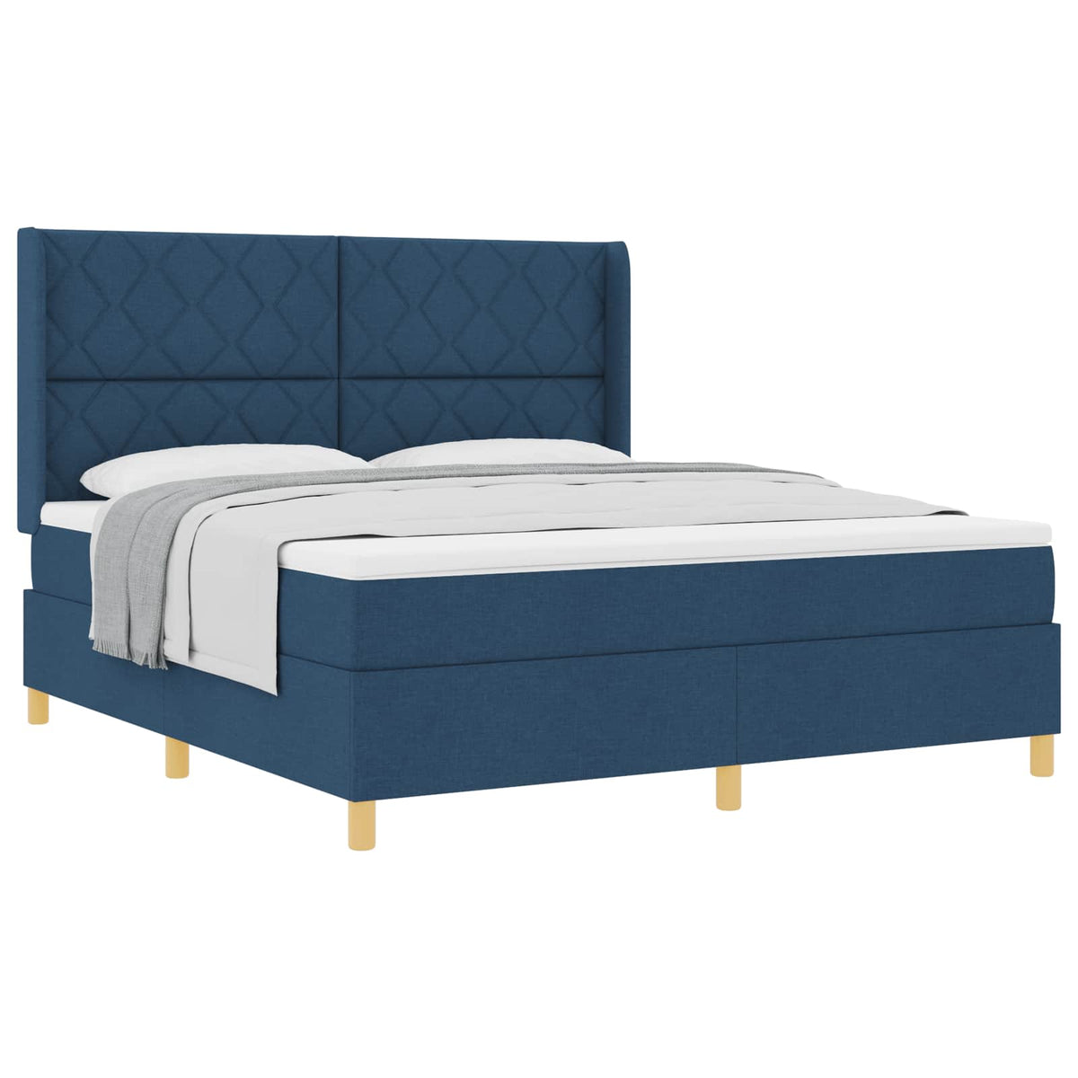 Boxspringbed met hoofdeinde Blauw 180 x 200 cm Stof is nu te koop bij PeponiXL, paradijselijk wonen!