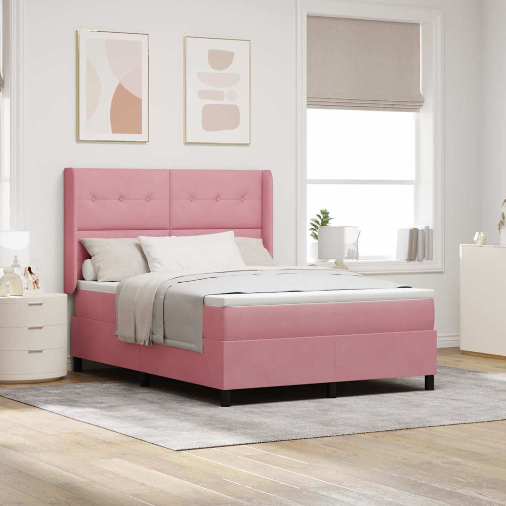 Boxspringbed met matras Roze 160 x 200 cm Fluweel is nu te koop bij PeponiXL, paradijselijk wonen!