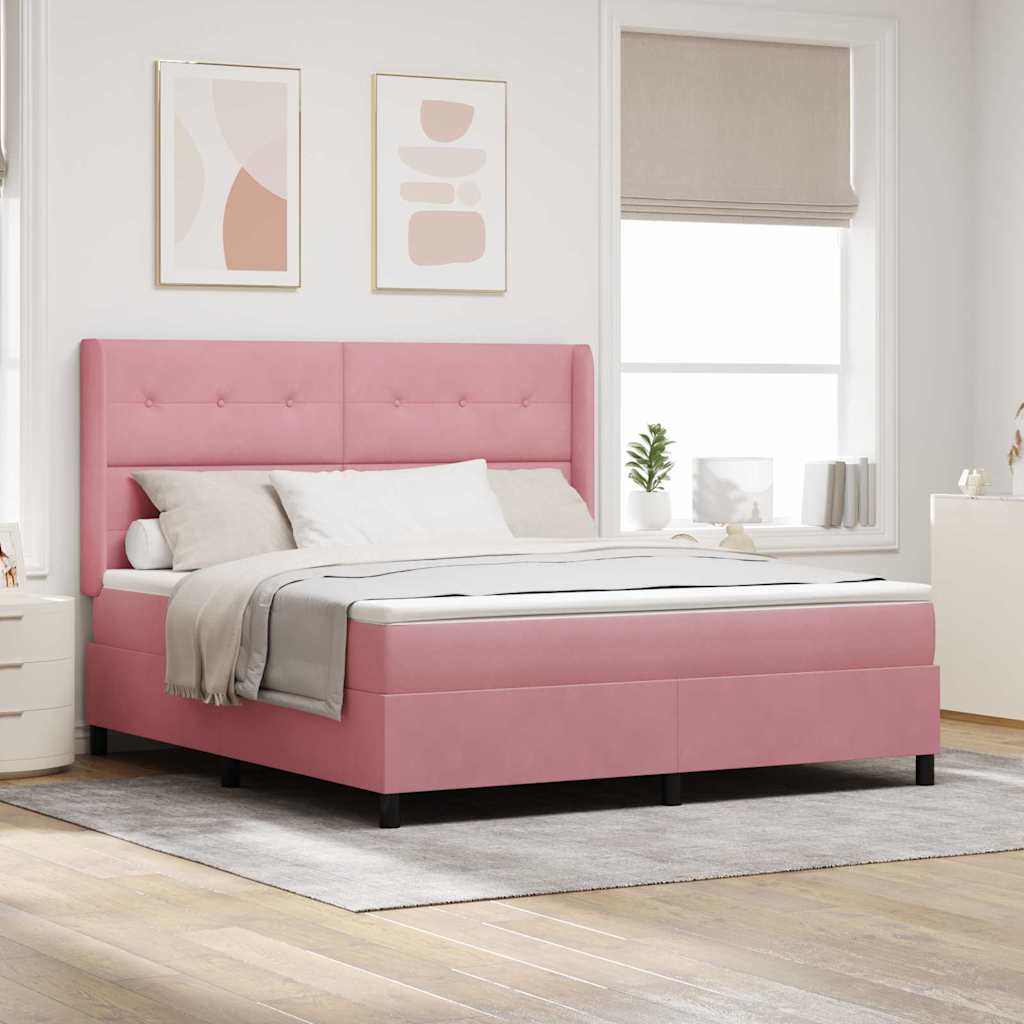 Boxspringbed met matras Roze 180 x 200 cm Fluweel is nu te koop bij PeponiXL, paradijselijk wonen!