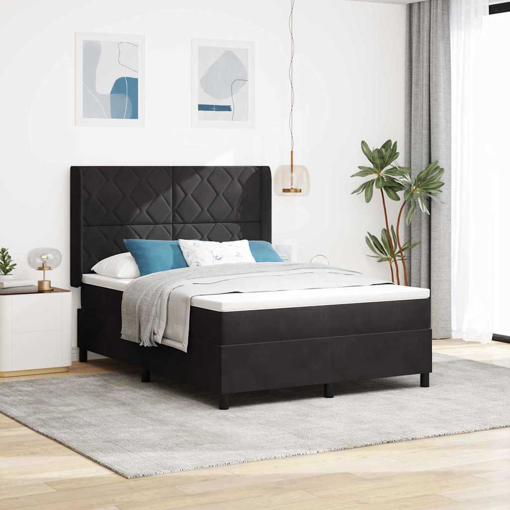 Boxspringbed met hoofdeinde Zwart 160 x 200 cm Fluweel is nu te koop bij PeponiXL, paradijselijk wonen!