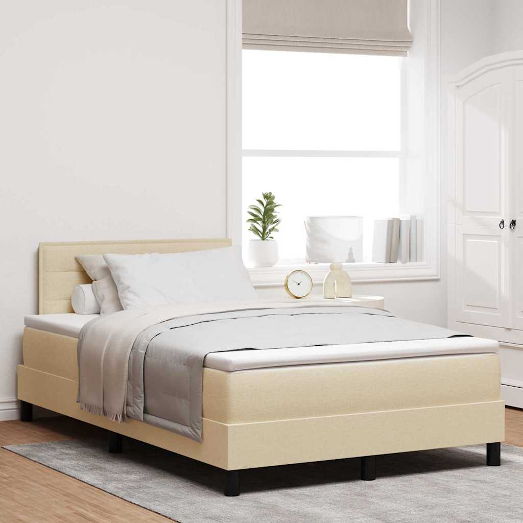 Boxspring bed met matras met LED Crème 120 x 200 cm Stof is nu te koop bij PeponiXL, paradijselijk wonen!