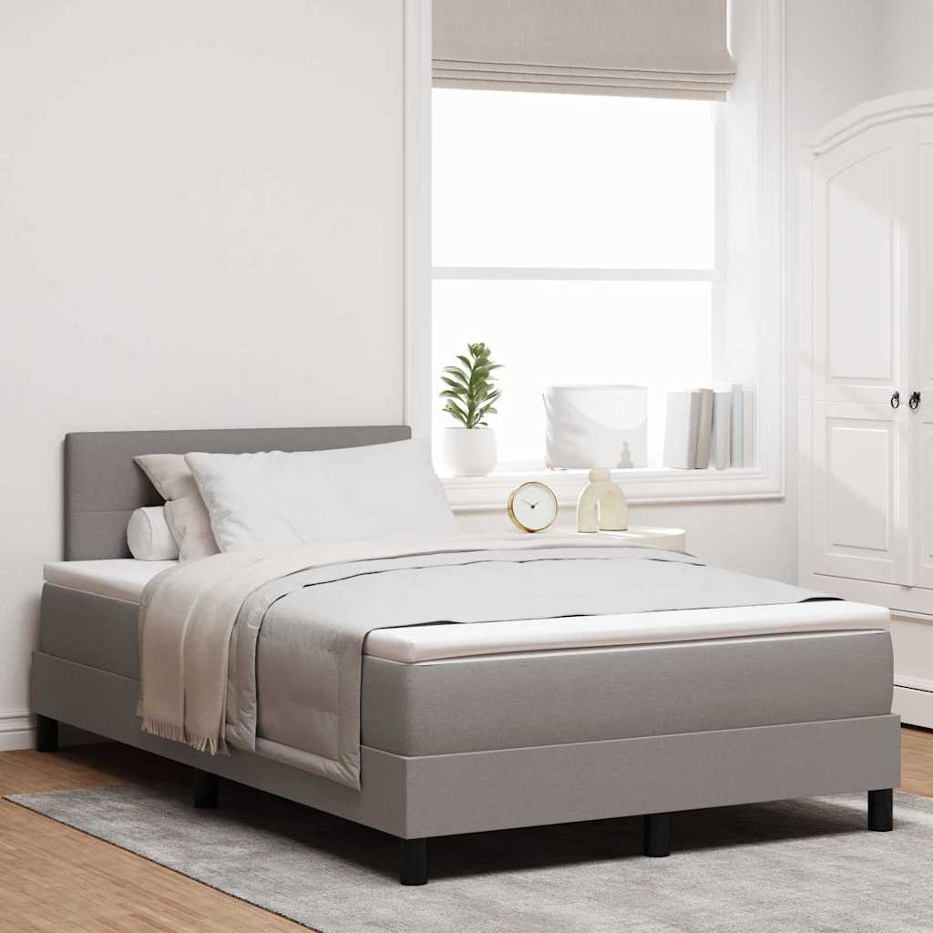 Boxspring bed met LED-stripverlichting Taupe 120 x 200 cm Stof is nu te koop bij PeponiXL, paradijselijk wonen!