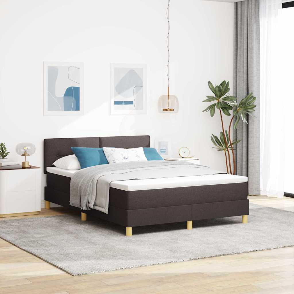 LED Box Spring Bed met hoofdeinde Donkerbruin 160 x 200 cm Stof is nu te koop bij PeponiXL, paradijselijk wonen!