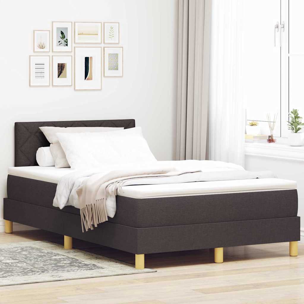 LED Box Spring Bed met hoofdeinde Donkerbruin 120 x 190 cm Stof is nu te koop bij PeponiXL, paradijselijk wonen!