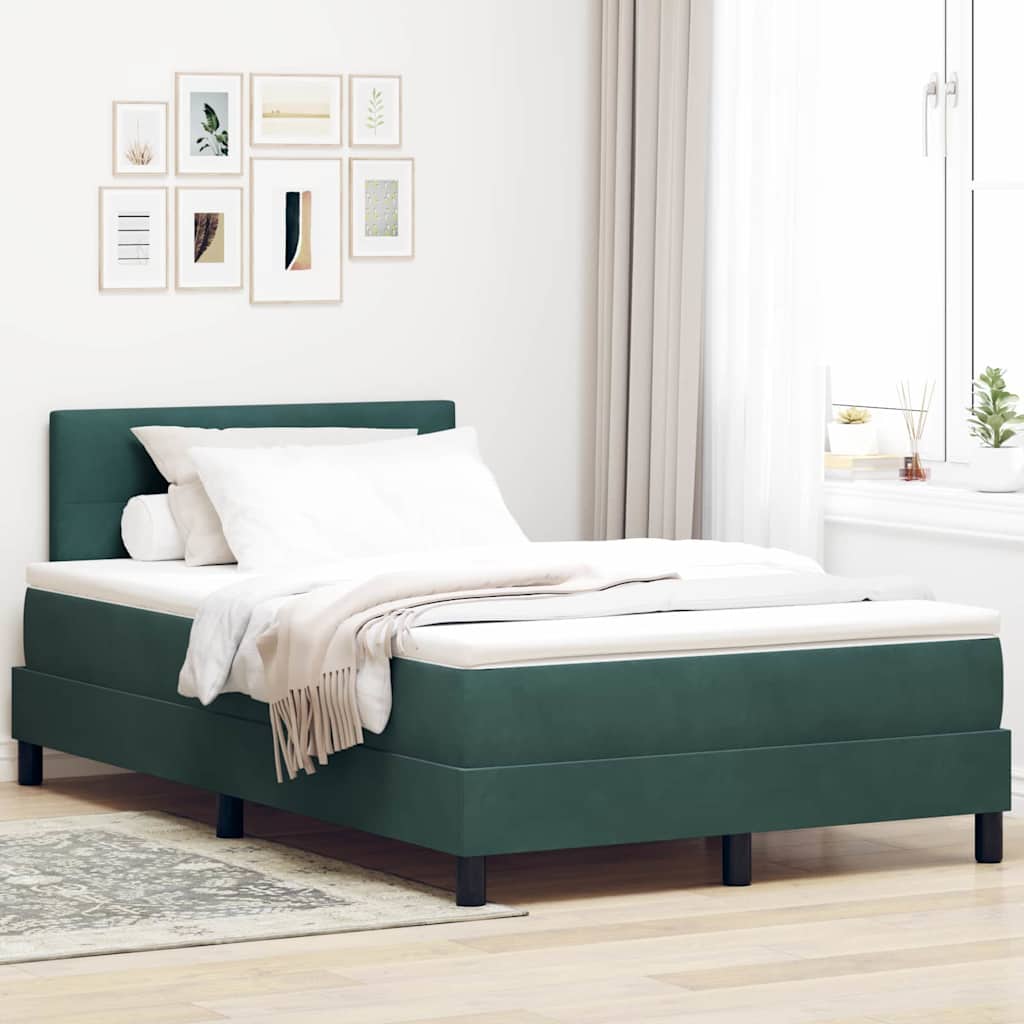 LED Box Spring Bed met matras Donkergroen 120 x 190 cm Fluweel is nu te koop bij PeponiXL, paradijselijk wonen!