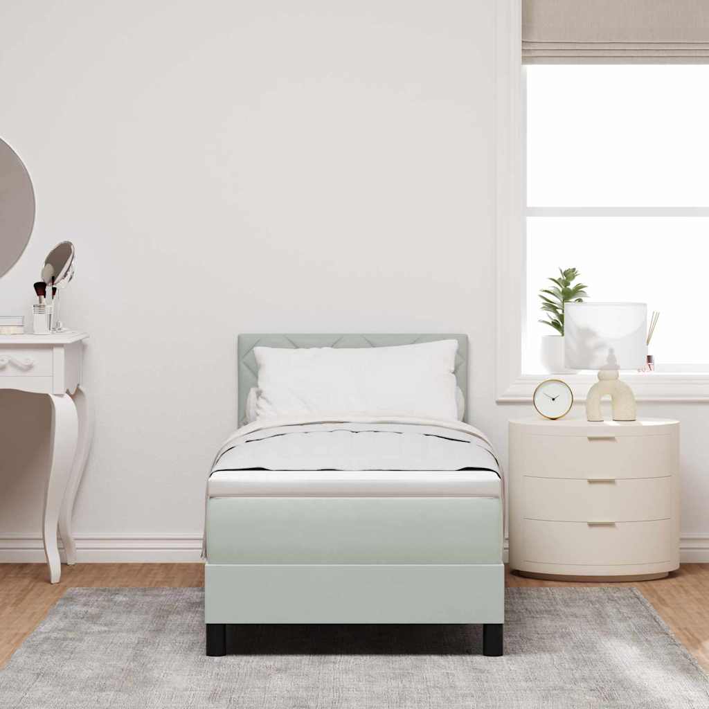 LED Box Spring Bed met matras Lichtgrijs 80 x 200 cm Fluweel is nu te koop bij PeponiXL, paradijselijk wonen!