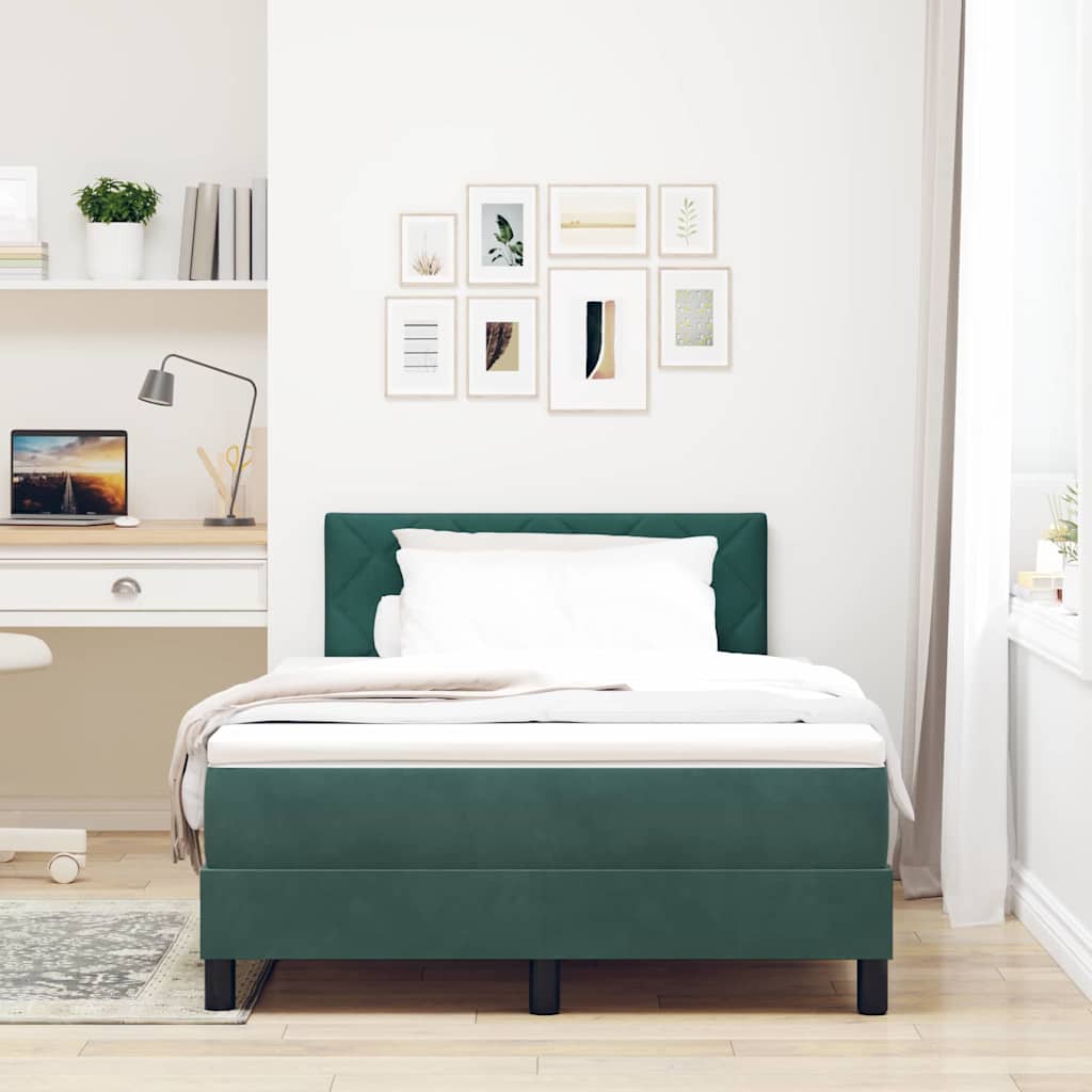 LED Box Spring Bed Donkergroen 120 x 200 cm Fluweel is nu te koop bij PeponiXL, paradijselijk wonen!