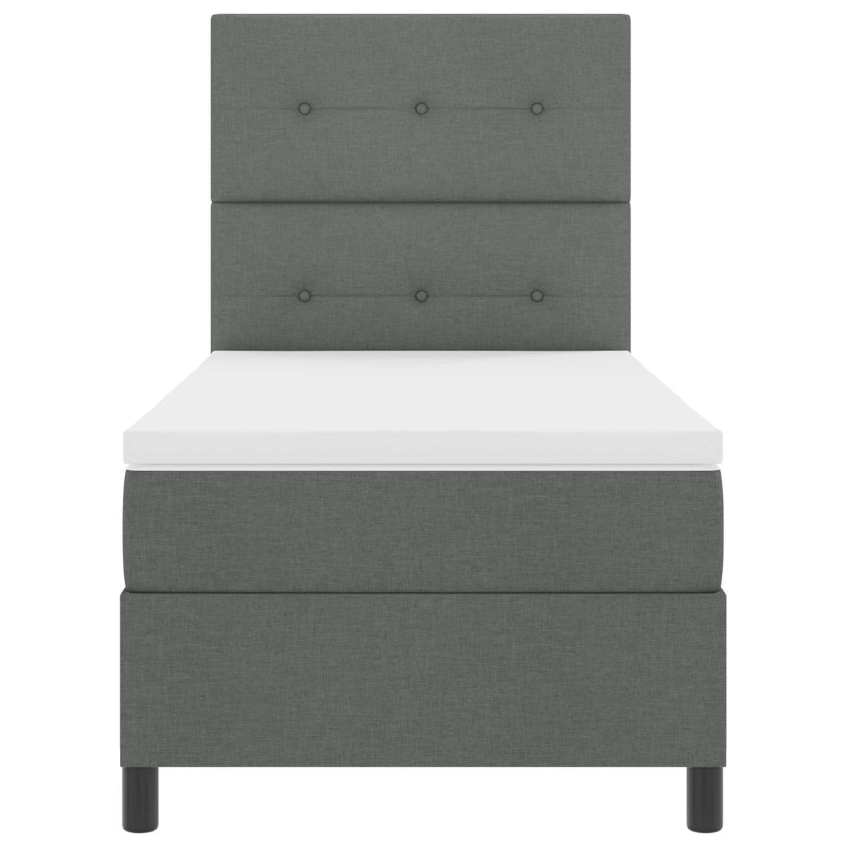 Boxspring bed met hoofdeinde Donkergrijs 90 x 200 cm Stof is nu te koop bij PeponiXL, paradijselijk wonen!